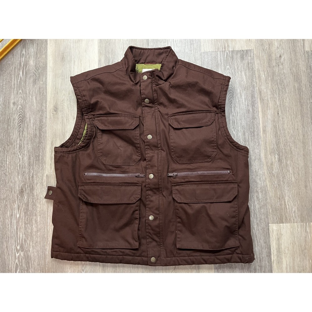 Woolrich Men's Fishermans Hunters Utility Vest Fleece Lined So Many Pockets L